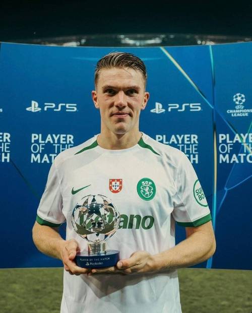 约克雷斯在昨日领取欧国联最佳射手奖杯,9球领跑射手榜