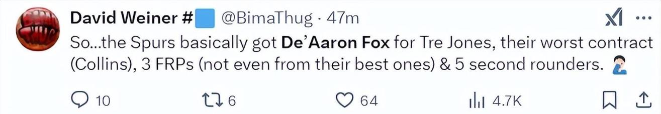 媒体人:卡斯尔&哈珀让人在末节前不想念福克斯 文班失误多难解决