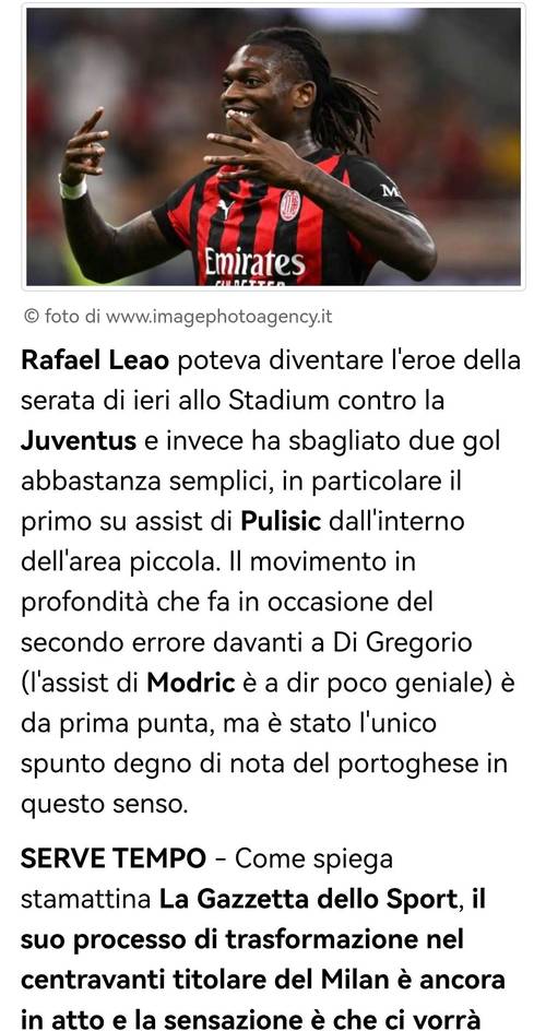 阿莱格里:积分不能反映佛罗伦萨实力 莱奥需用他的能力帮助球队